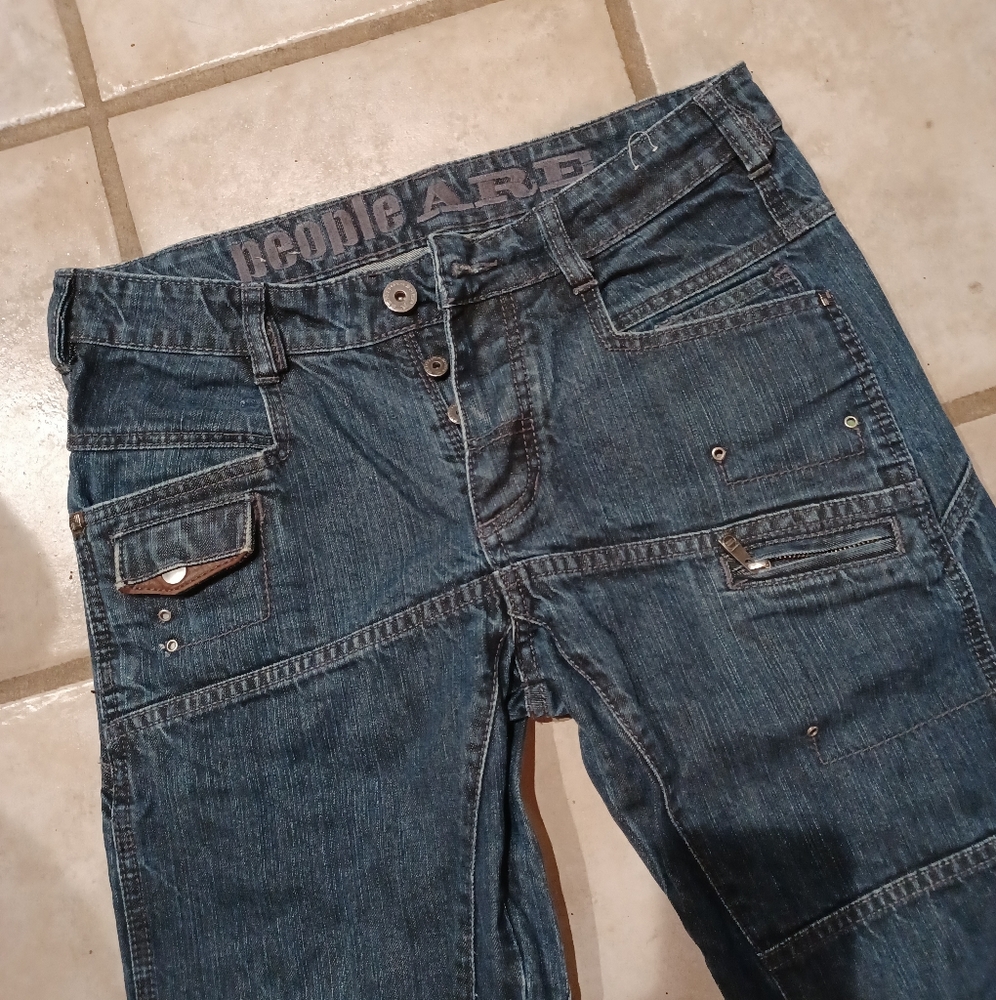 Mens Cargo Jeans Slim Straight 31